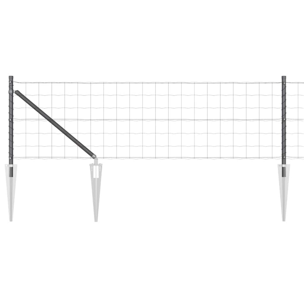 vidaXL Îngrădire cu stâlpi Gri 0.8 x 25 m Oțel