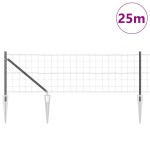 vidaXL Îngrădire cu stâlpi Gri 0.8 x 25 m Oțel vidaXL Îngrădire cu stâlpi Gri 0.8 x 25 m Oțel