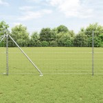 vidaXL Îngrădire cu stâlpi Argintiu 1 x 10 m Oțel vidaXL Îngrădire cu stâlpi Argintiu 1 x 10 m Oțel