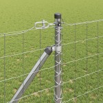 vidaXL Îngrădire cu stâlpi Argintiu 1.2 x 10 m Oțel