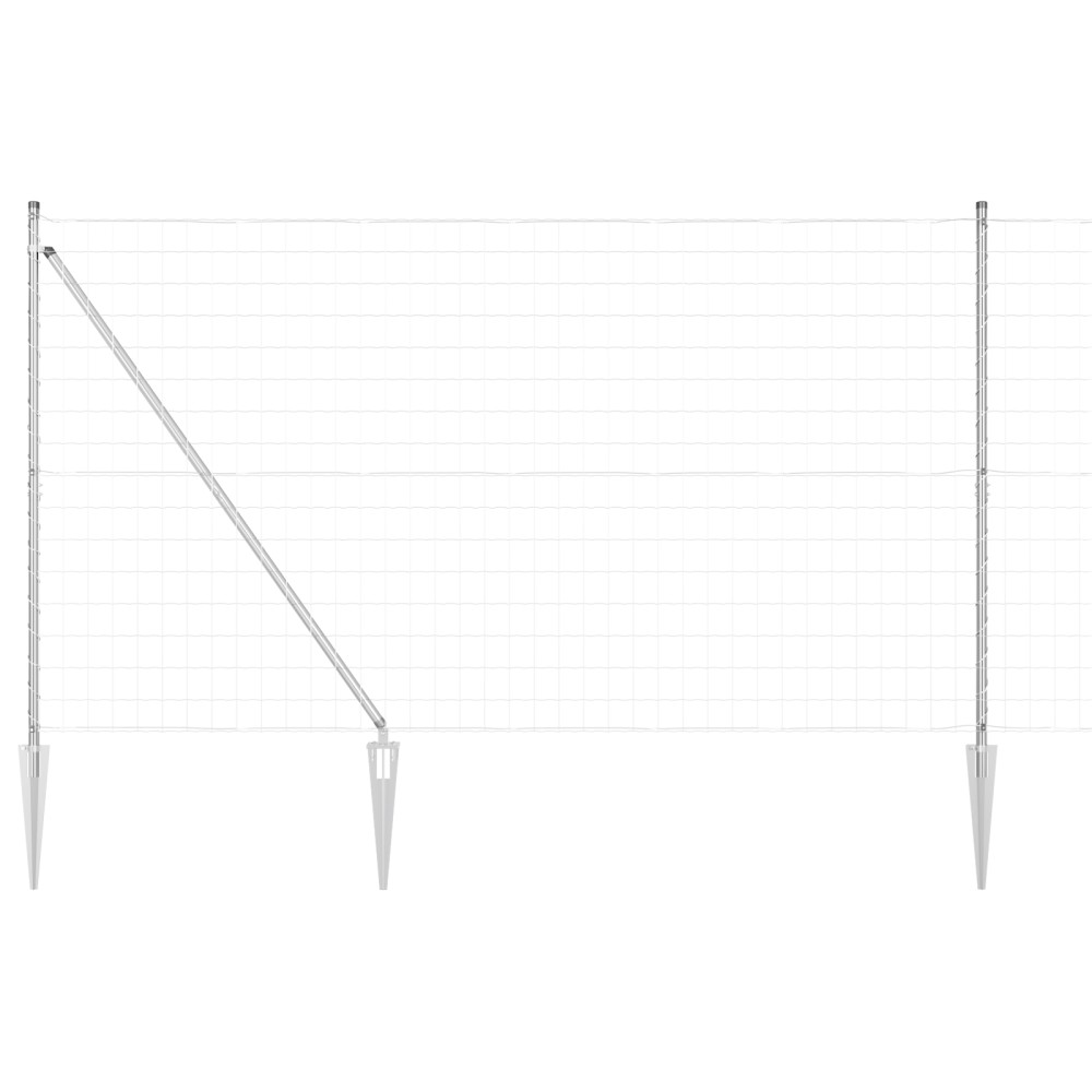 vidaXL Îngrădire cu stâlpi Argintiu 1.5 x 10 m Oțel