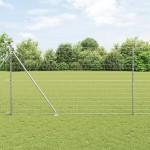 vidaXL Îngrădire cu stâlpi Argintiu 1.6 x 10 m Oțel