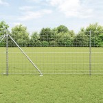 vidaXL Îngrădire cu stâlpi Argintiu 1 x 10 m Oțel vidaXL Îngrădire cu stâlpi Argintiu 1 x 10 m Oțel