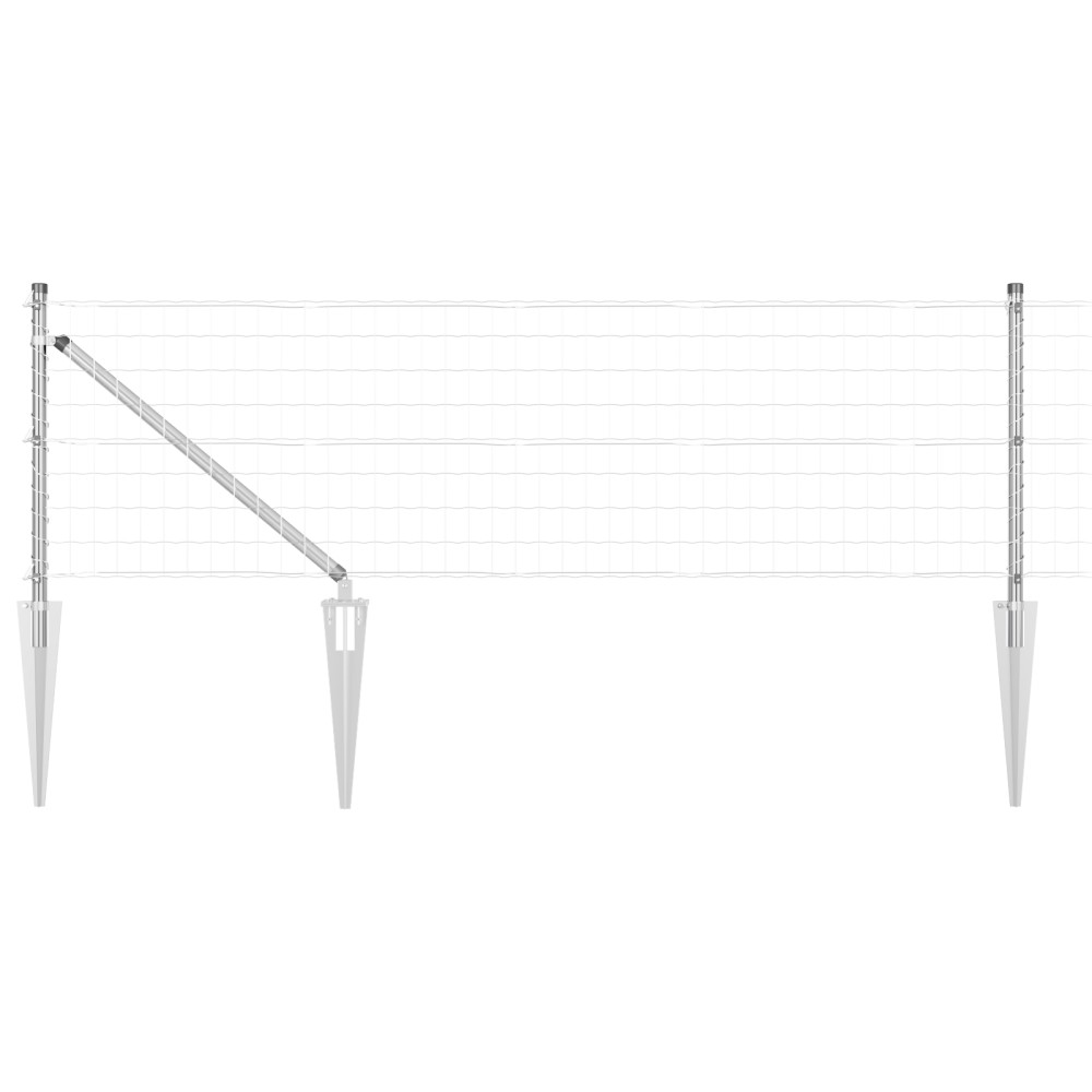 vidaXL Fierăstrăul Euro de la cu 13 țăruși 0.8x25 m din oțel zincat