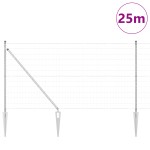 vidaXL Îngrădire cu stâlpi Argintiu 1 x 25 m Oțel vidaXL Îngrădire cu stâlpi Argintiu 1 x 25 m Oțel