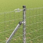 vidaXL Îngrădire cu stâlpi Argintiu 1.2 x 25 m Oțel