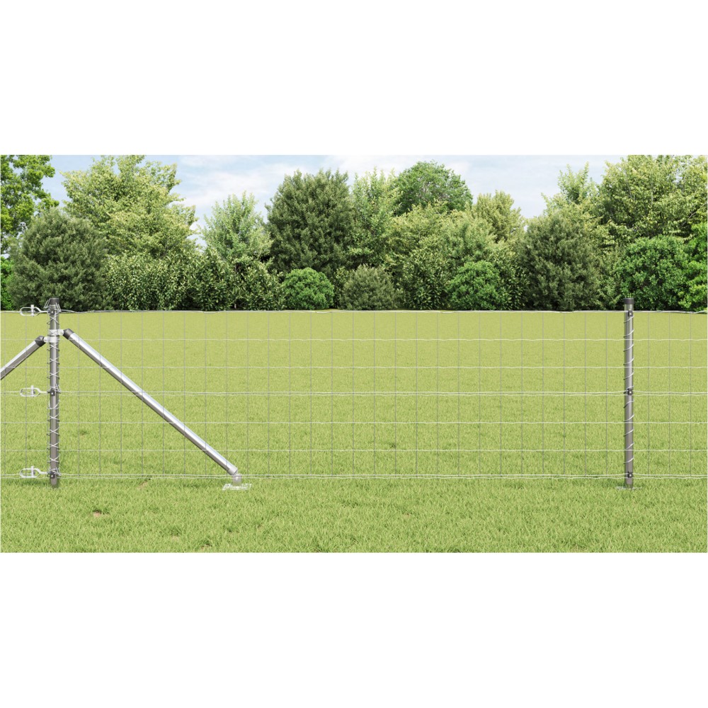 vidaXL Împrejmuirea Euro cu 13 stâlpi cu vârf 0.4x25 m Oțel galvanizat