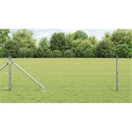 vidaXL Îngrădire cu stâlpi Argintiu 0.4 x 25 m Oțel