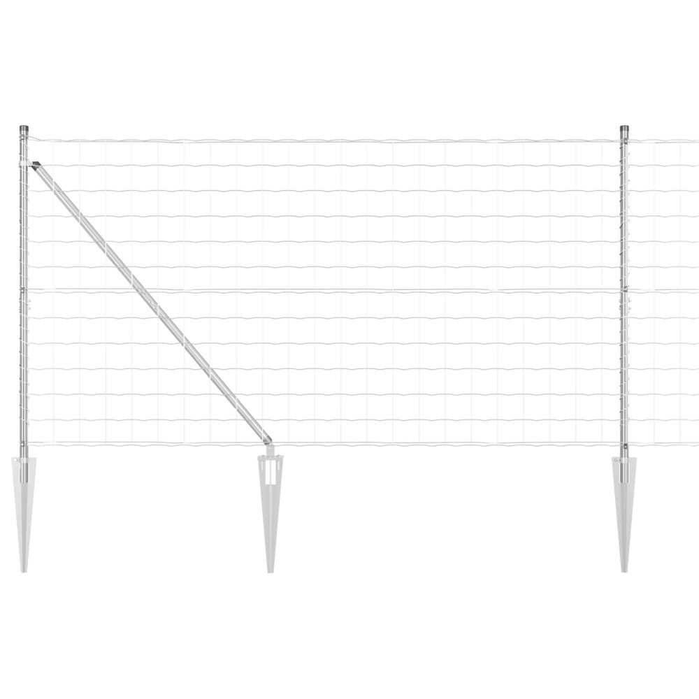 vidaXL Îngrădire cu stâlpi Argintiu 1.2 x 25 m Oțel