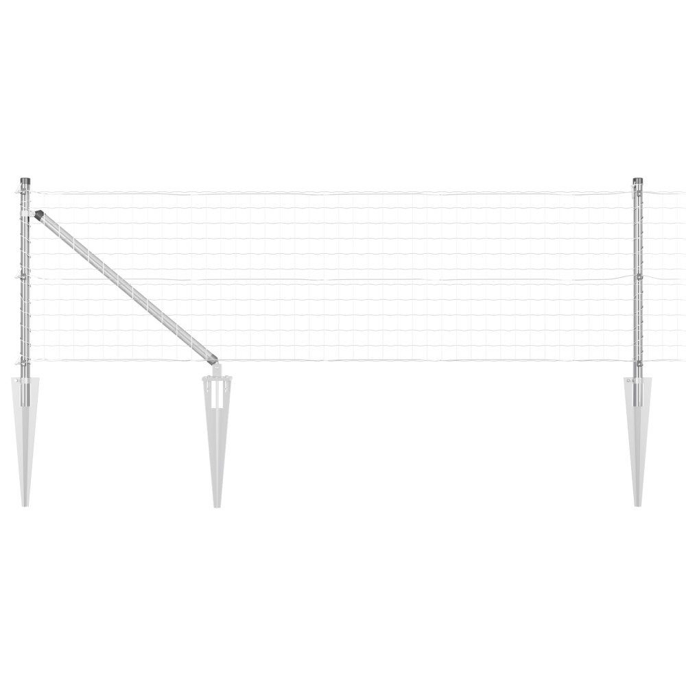 vidaXL Fierăstrău Euro cu 13 stâlpi de vârf 0.4x50 m Oțel galvanizat