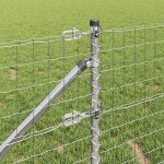vidaXL Îngrădire cu stâlpi Argintiu 0.4 x 50 m Oțel