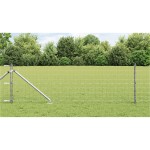 vidaXL Îngrădire cu stâlpi Argintiu 0.6 x 10 m Oțel
