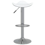 vidaXL Scaun de bar, alb, oțel cromat și piele artificială vidaXL Scaun de bar, alb, oțel cromat și piele artificială