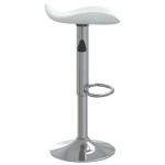 vidaXL Scaun de bar, alb, oțel cromat și piele artificială vidaXL Scaun de bar, alb, oțel cromat și piele artificială