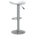 vidaXL Scaun de bar, alb, oțel cromat și piele artificială vidaXL Scaun de bar, alb, oțel cromat și piele artificială