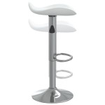 vidaXL Scaun de bar, alb, oțel cromat și piele artificială vidaXL Scaun de bar, alb, oțel cromat și piele artificială