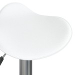 vidaXL Scaun de bar, alb, oțel cromat și piele artificială vidaXL Scaun de bar, alb, oțel cromat și piele artificială