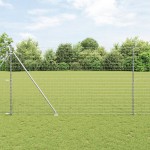 vidaXL Îngrădire cu stâlpi Argintiu 1.5 x 10 m Oțel vidaXL Îngrădire cu stâlpi Argintiu 1.5 x 10 m Oțel