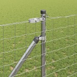 vidaXL Îngrădire cu stâlpi Argintiu 1.2 x 25 m Oțel
