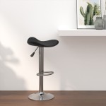 vidaXL Scaun de bar, negru, oțel cromat și piele ecologică vidaXL Scaun de bar, negru, oțel cromat și piele ecologică