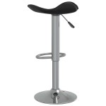 vidaXL Scaun de bar, negru, oțel cromat și piele ecologică vidaXL Scaun de bar, negru, oțel cromat și piele ecologică