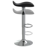 vidaXL Scaun de bar, negru, oțel cromat și piele ecologică vidaXL Scaun de bar, negru, oțel cromat și piele ecologică
