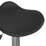 vidaXL Scaun de bar, negru, oțel cromat și piele ecologică vidaXL Scaun de bar, negru, oțel cromat și piele ecologică