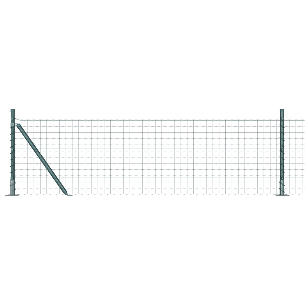 vidaXL Îngrădire cu stâlpi Verde 0.4 x 10 m Oțel
