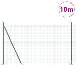 vidaXL Îngrădire cu stâlpi Verde 1.5 x 10 m Oțel vidaXL Îngrădire cu stâlpi Verde 1.5 x 10 m Oțel