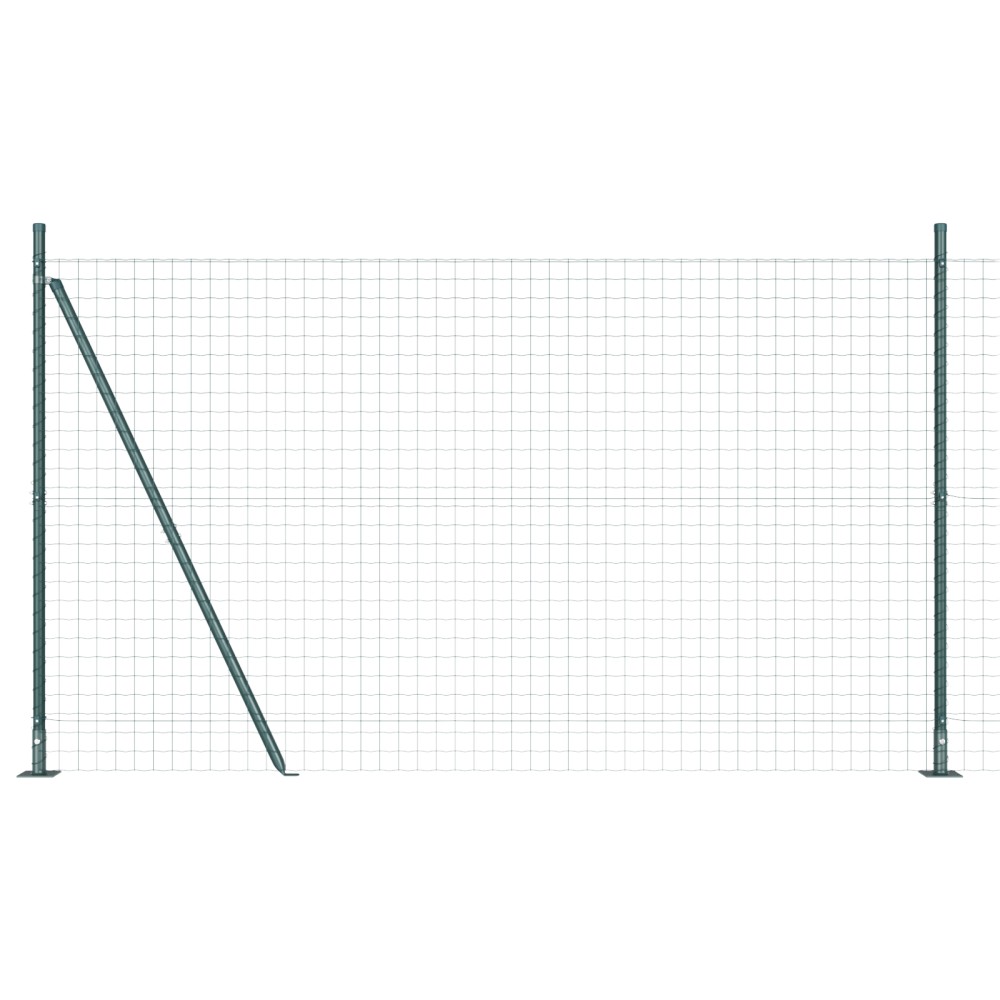 vidaXL Îngrădire cu stâlpi Verde 1.6 x 10 m Oțel