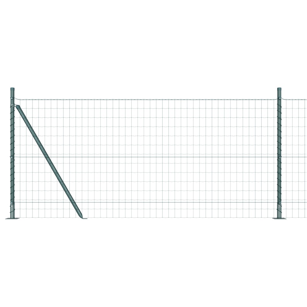vidaXL Îngrădire cu stâlpi Verde 0.8 x 10 m Oțel