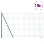 vidaXL Gard Euro cu 7 stâlpi flansați 1.5x10 m din oțel galvanizat vidaXL Gard Euro cu 7 stâlpi flansați 1.5x10 m din oțel galvanizat