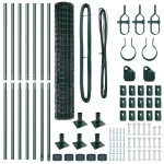 vidaXL Gard Euro cu 7 stâlpi flanșați 1.6x10 m din oțel galvanizat vidaXL Gard Euro cu 7 stâlpi flanșați 1.6x10 m din oțel galvanizat