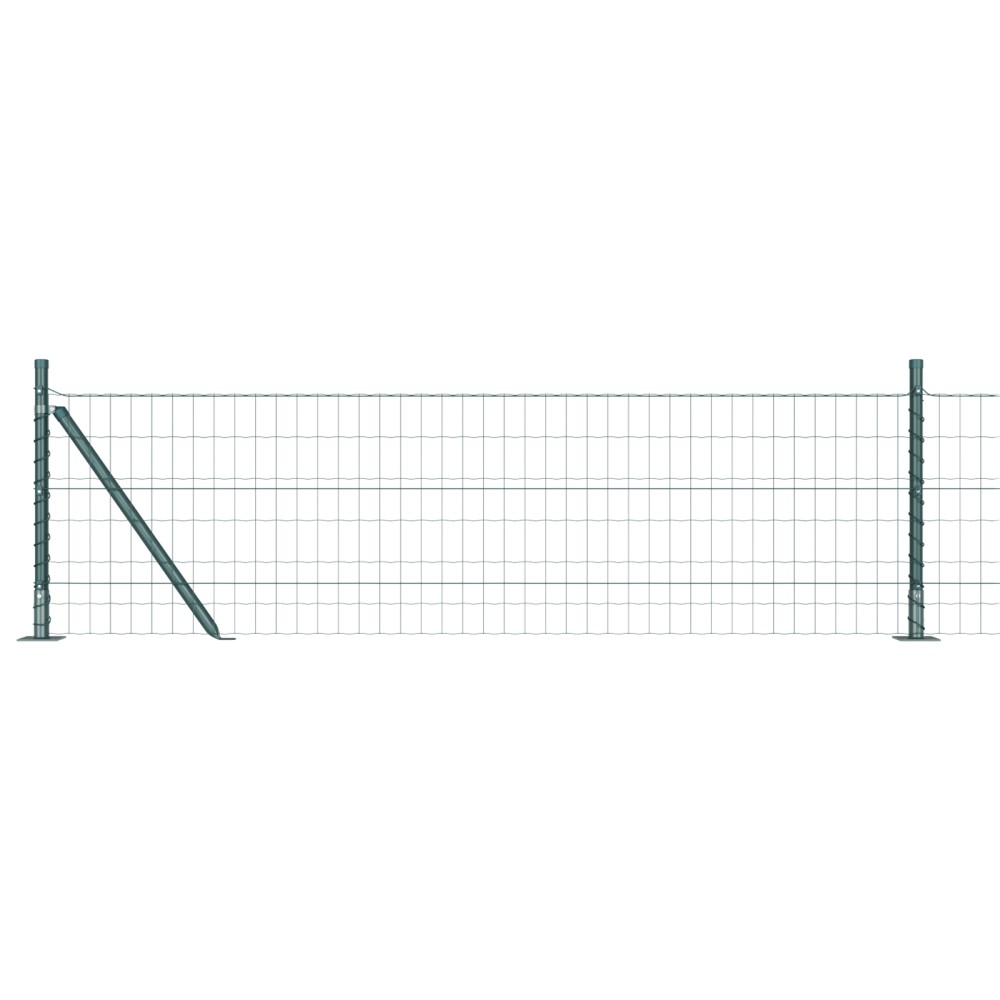 vidaXL Îngrădire cu stâlpi Verde 0.6 x 10 m Oțel