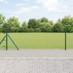 vidaXL Îngrădire cu stâlpi Verde 0.6 x 10 m Oțel