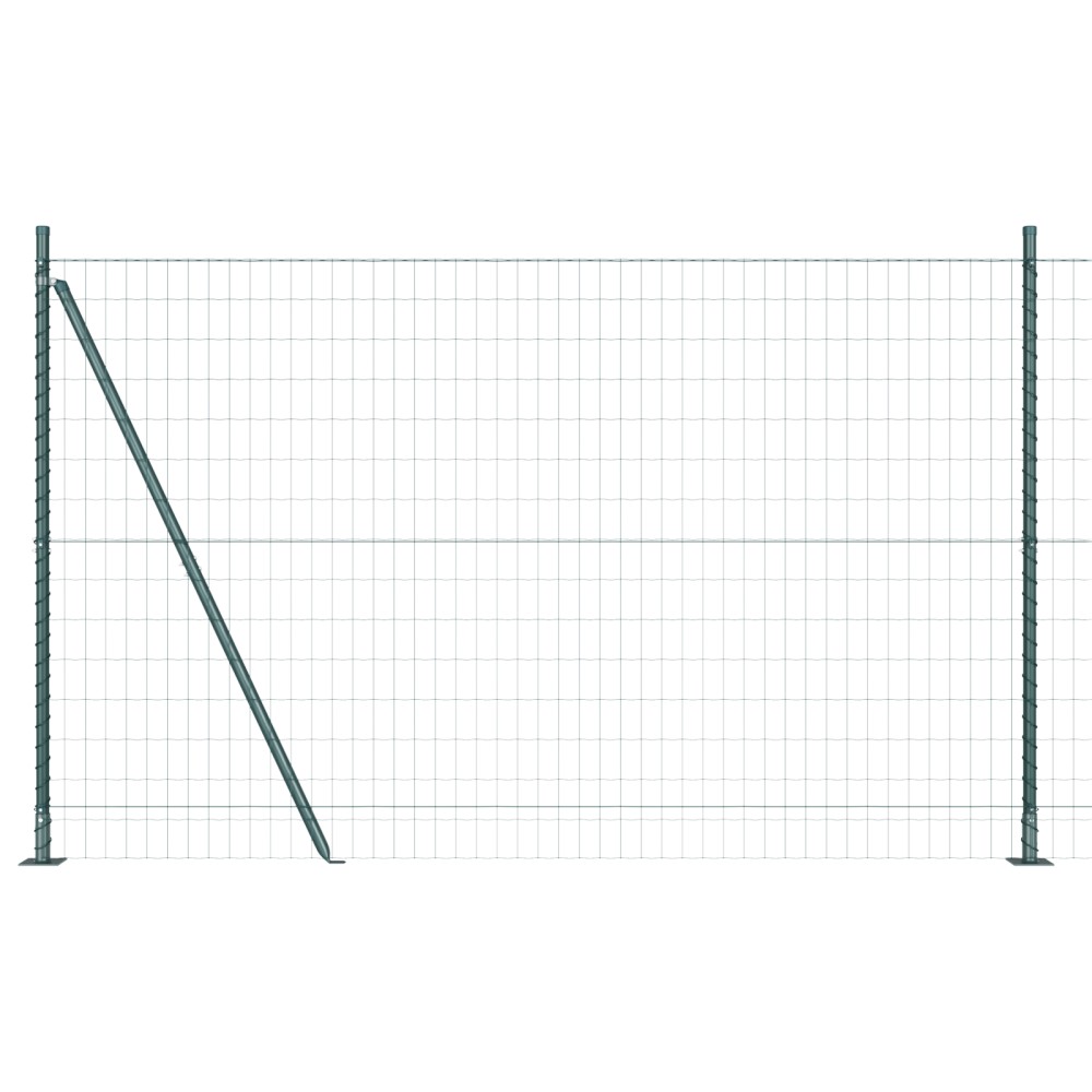vidaXL Îngrădire cu stâlpi Verde 1.6 x 10 m Oțel