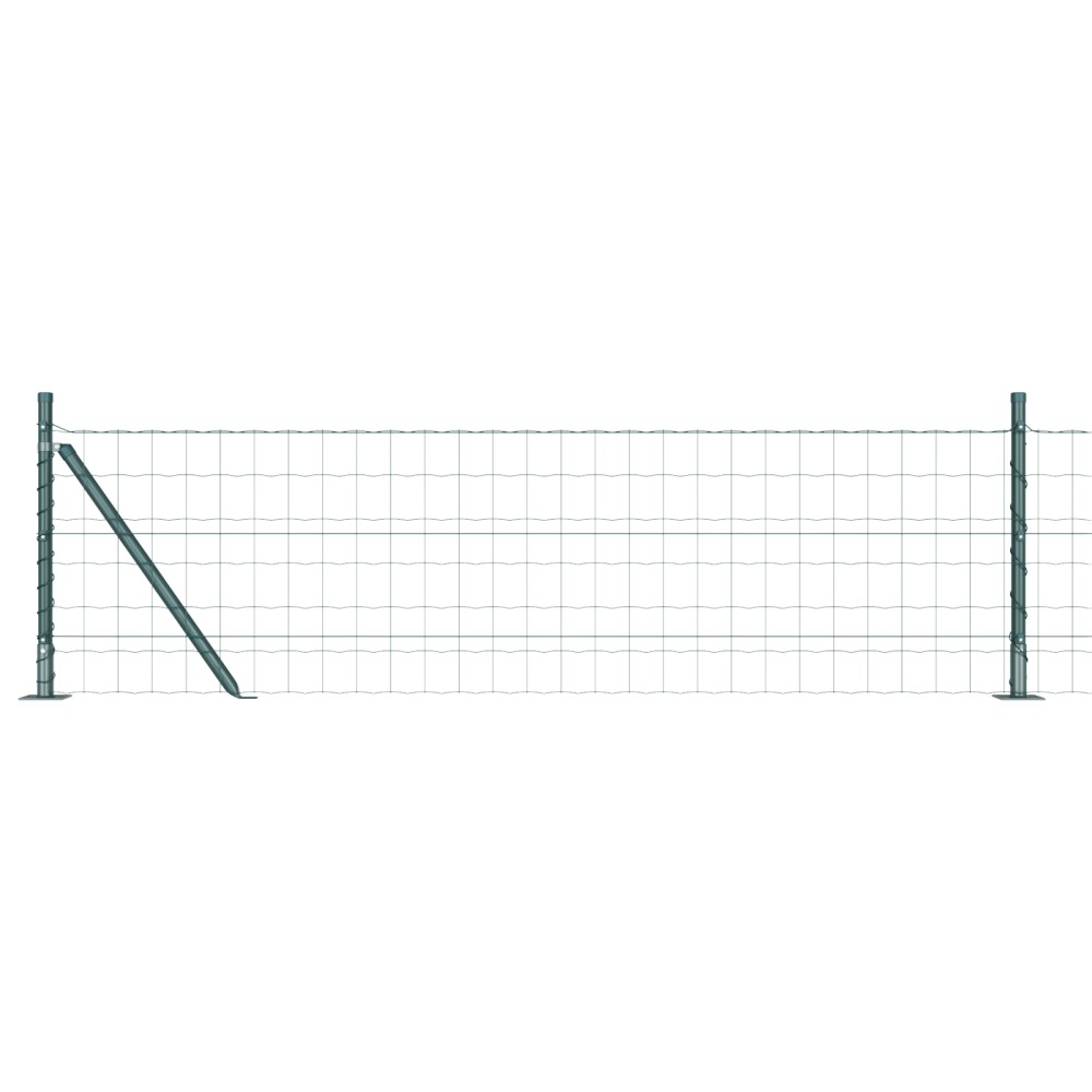vidaXL Îngrădire cu stâlpi Verde 0.6 x 10 m Oțel