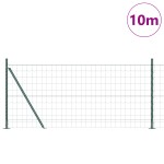 vidaXL Îngrădire cu stâlpi Verde 1 x 10 m Oțel vidaXL Îngrădire cu stâlpi Verde 1 x 10 m Oțel