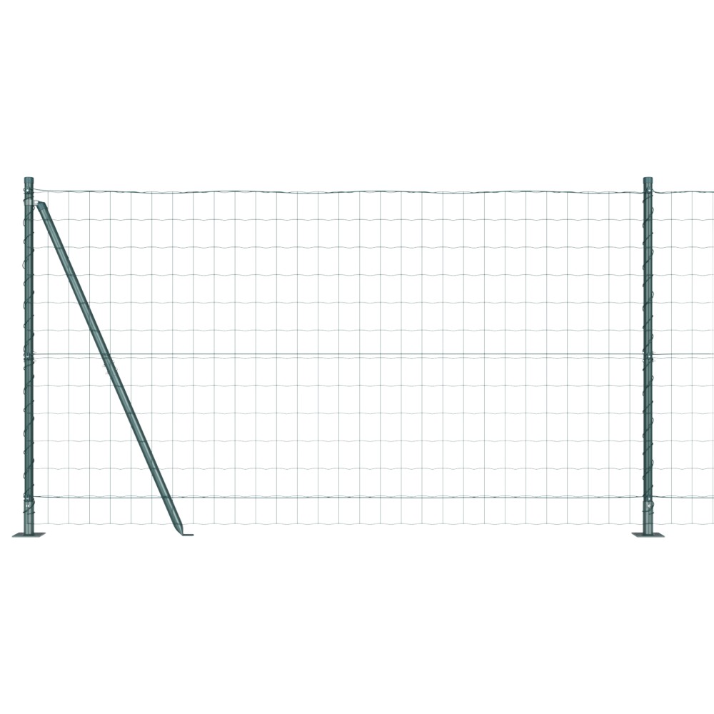 vidaXL Gard cu Stâlp Verde 1,2 x 10 m Oțel și PVC