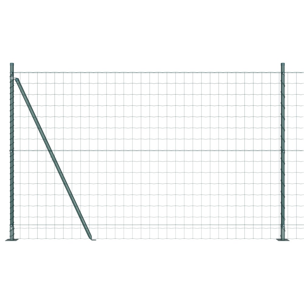 vidaXL Îngrădire cu stâlpi Verde 1.6 x 10 m Oțel