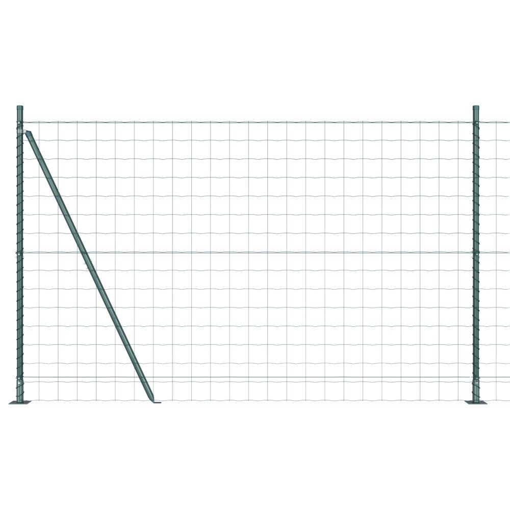 vidaXL Îngrădire cu stâlpi Verde 1.6 x 10 m Oțel