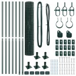 vidaXL Gard Euro cu 7 Stâlpi cu Flanșă 1.6x10 m din Oțel Galvanizat vidaXL Gard Euro cu 7 Stâlpi cu Flanșă 1.6x10 m din Oțel Galvanizat