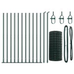 vidaXL Îngrădire cu stâlpi Verde 0.4 x 25 m Oțel