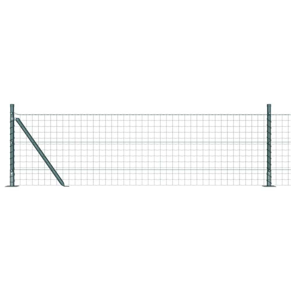 vidaXL Îngrădire cu stâlpi Verde 0.6 x 25 m Oțel