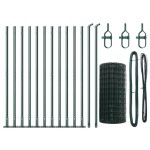 vidaXL Îngrădire cu stâlpi Verde 0.6 x 25 m Oțel