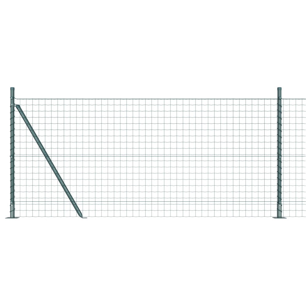 vidaXL Îngrădire cu stâlpi Verde 0.8 x 25 m Oțel