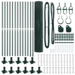 vidaXL Gard cu Stâlp Verde 1,2 x 25 m Oțel și PVC