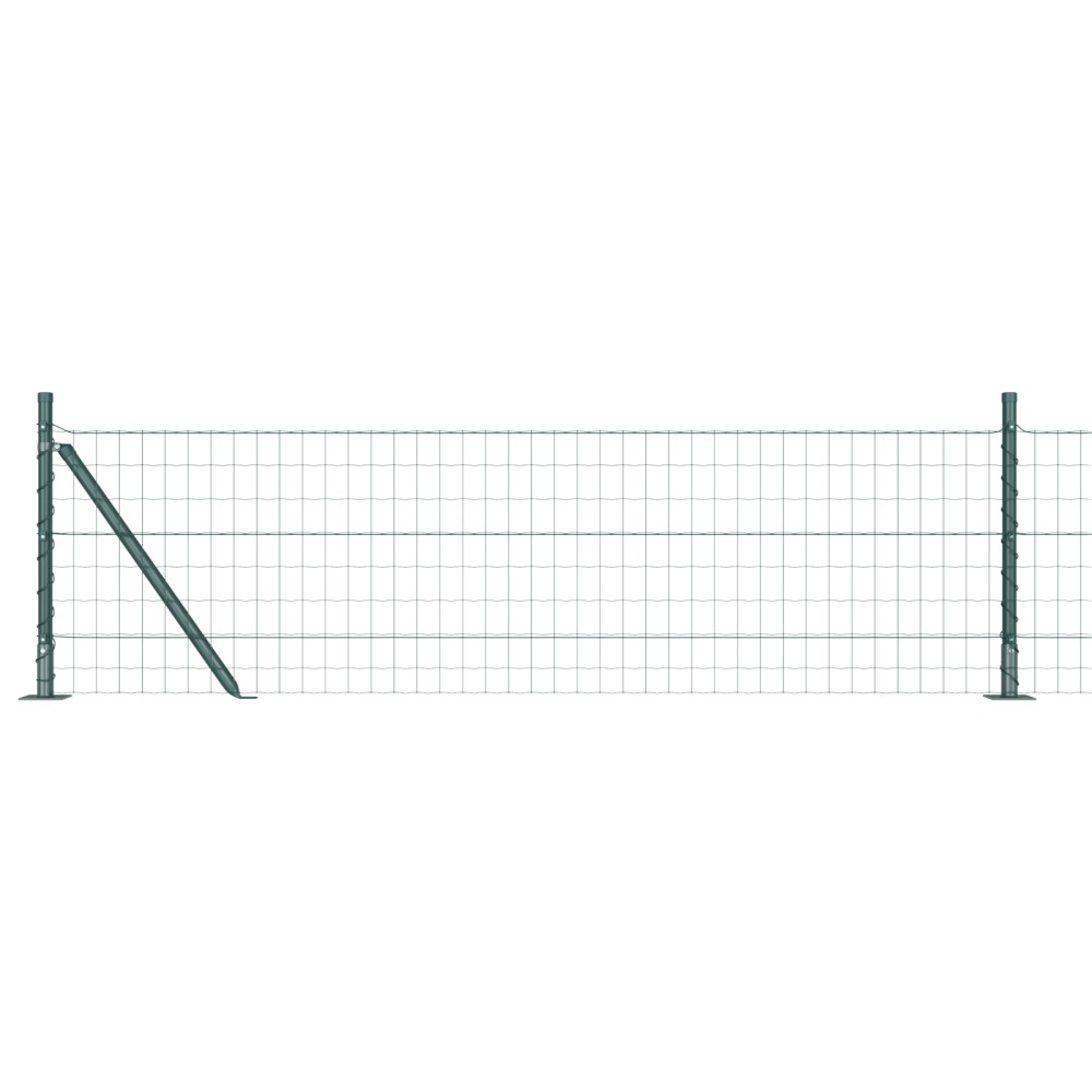 vidaXL Îngrădire cu stâlpi Verde 0.4 x 25 m Oțel