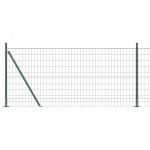 vidaXL Îngrădire cu stâlpi Verde 1 x 25 m Oțel