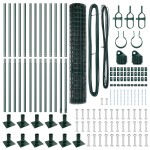 vidaXL Gard cu Stâlp Verde 1,2 x 25 m Oțel și PVC